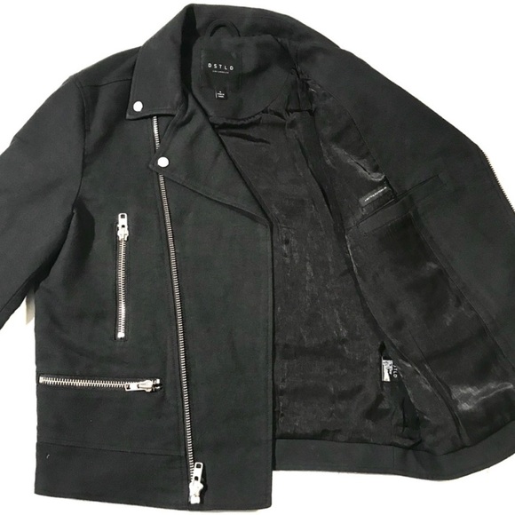 DSTLD Men’s Moto Jacket Black Medium - Picture 5 of 10